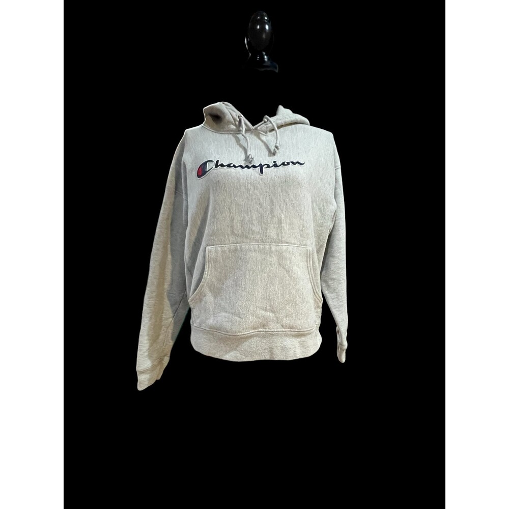 Champion Reverse Weave Hoodie Sweatshirt, light grey, size L